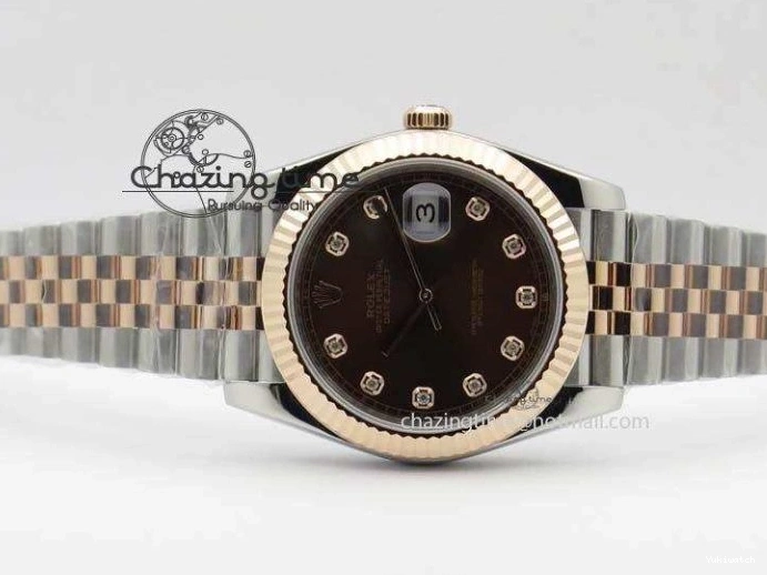 Noob Dial RG Brown Diam 41mm On Jubilee Wrapped Best Bezel Fluted DateJust 126303 Edition 1:1 A3235 Bracelet 1221